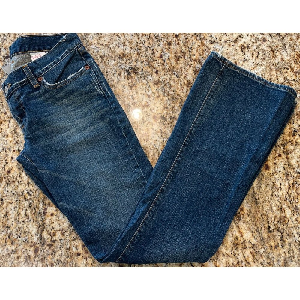 Lucky Brand Dungarees "Dream Jean” Womens Size 4/27 Long Made Is USA Dark Wash - Picture 2 of 12